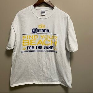 Corona Beer White Yellow and Blue Beach T-Shirt Men’s XL
